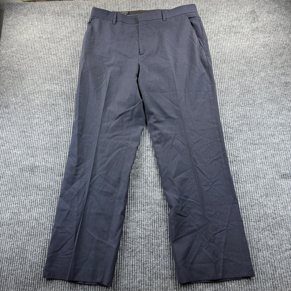 Banana Republic Classic Fit Mens 35x30 Wool Pinstripe Dress Pants Charcoal Gray‎